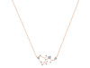 Sagittarius Zodiac Star Constellation Rose Quartz & White Topaz Necklace RSQ-RDN-496.