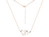 Sagittarius Zodiac Star Constellation Rose Quartz & White Topaz Necklace RSQ-RDN-496.