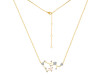 Sagittarius Zodiac Star Constellation Rose Quartz & White Topaz Necklace RSQ-RDN-496.