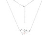 Sagittarius Zodiac Star Constellation Rose Quartz & White Topaz Necklace RSQ-RDN-496.