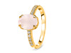 Rose Quartz & White Topaz Ring RSQ-RDR-2382.