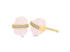 Rose Quartz Raw Crystal & White Topaz Stud Earring RSQ-RE-381.