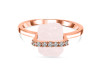 Rose Quartz Raw Crystal & White Topaz Ring RSQ-RR-381.