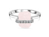 Rose Quartz Raw Crystal & White Topaz Ring RSQ-RR-381.