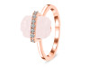 Rose Quartz Raw Crystal & White Topaz Ring RSQ-RR-381.