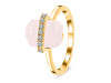 Rose Quartz Raw Crystal & White Topaz Ring RSQ-RR-381.