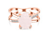 Rose Quartz Raw Crystal & White Topaz Ring RSQ-RR-382.