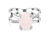 Rose Quartz Raw Crystal & White Topaz Ring RSQ-RR-382.
