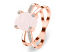 Rose Quartz Raw Crystal & White Topaz Ring RSQ-RR-382.