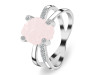 Rose Quartz Raw Crystal & White Topaz Ring RSQ-RR-382.