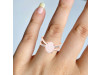Rose Quartz Raw Crystal & White Topaz Ring RSQ-RR-382.