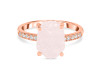 Rose Quartz Raw Crystal & White Topaz Ring RSQ-RR-397.