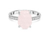 Rose Quartz Raw Crystal & White Topaz Ring RSQ-RR-397.