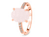 Rose Quartz Raw Crystal & White Topaz Ring RSQ-RR-397.