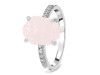 Rose Quartz Raw Crystal & White Topaz Ring RSQ-RR-397.