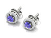 Tanzanite & White Topaz Stud Earring TZN-RDE-984.