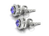 Tanzanite & White Topaz Stud Earring TZN-RDE-984.