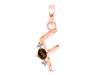 Smoky & White Topaz Alphabet F Pendant SMY-RDA-6.