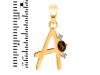 Smoky & White Topaz Alphabet A Pendant SMY-RDA-1.