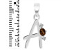 Smoky & White Topaz Alphabet A Pendant SMY-RDA-1.