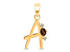 Smoky & White Topaz Alphabet A Pendant SMY-RDA-1.
