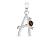Smoky & White Topaz Alphabet A Pendant SMY-RDA-1.