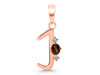Smoky & White Topaz Alphabet J Pendant SMY-RDA-10.