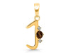 Smoky & White Topaz Alphabet J Pendant SMY-RDA-10.