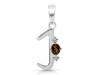 Smoky & White Topaz Alphabet J Pendant SMY-RDA-10.