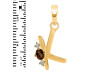 Smoky & White Topaz Alphabet K Pendant SMY-RDA-11.