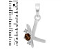 Smoky & White Topaz Alphabet K Pendant SMY-RDA-11.