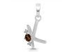 Smoky & White Topaz Alphabet K Pendant SMY-RDA-11.