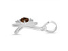 Smoky & White Topaz Alphabet K Pendant SMY-RDA-11.