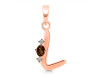Smoky & White Topaz Alphabet L Pendant SMY-RDA-12.