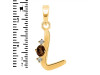Smoky & White Topaz Alphabet L Pendant SMY-RDA-12.