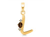 Smoky & White Topaz Alphabet L Pendant SMY-RDA-12.
