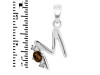 Smoky & White Topaz Alphabet M Pendant SMY-RDA-13.