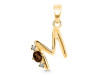 Smoky & White Topaz Alphabet M Pendant SMY-RDA-13.