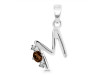 Smoky & White Topaz Alphabet M Pendant SMY-RDA-13.