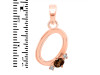 Smoky & White Topaz Alphabet O Pendant SMY-RDA-15.