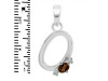 Smoky & White Topaz Alphabet O Pendant SMY-RDA-15.