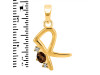 Smoky & White Topaz Alphabet R Pendant SMY-RDA-18.