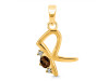 Smoky & White Topaz Alphabet R Pendant SMY-RDA-18.