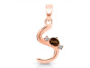 Smoky & White Topaz Alphabet S Pendant SMY-RDA-19.