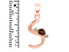 Smoky & White Topaz Alphabet S Pendant SMY-RDA-19.