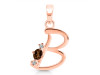 Smoky & White Topaz Alphabet B Pendant SMY-RDA-2.