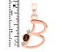 Smoky & White Topaz Alphabet B Pendant SMY-RDA-2.