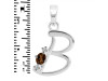 Smoky & White Topaz Alphabet B Pendant SMY-RDA-2.