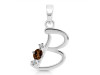 Smoky & White Topaz Alphabet B Pendant SMY-RDA-2.