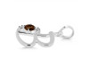 Smoky & White Topaz Alphabet B Pendant SMY-RDA-2.